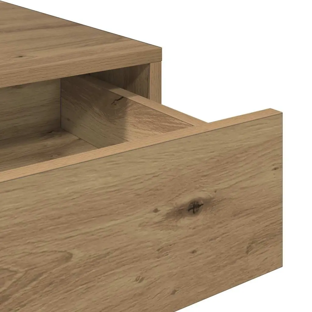 Engineered Wood Office Desk with 2 Drawers Brown Artisan Oak 101x50x76.5cm
