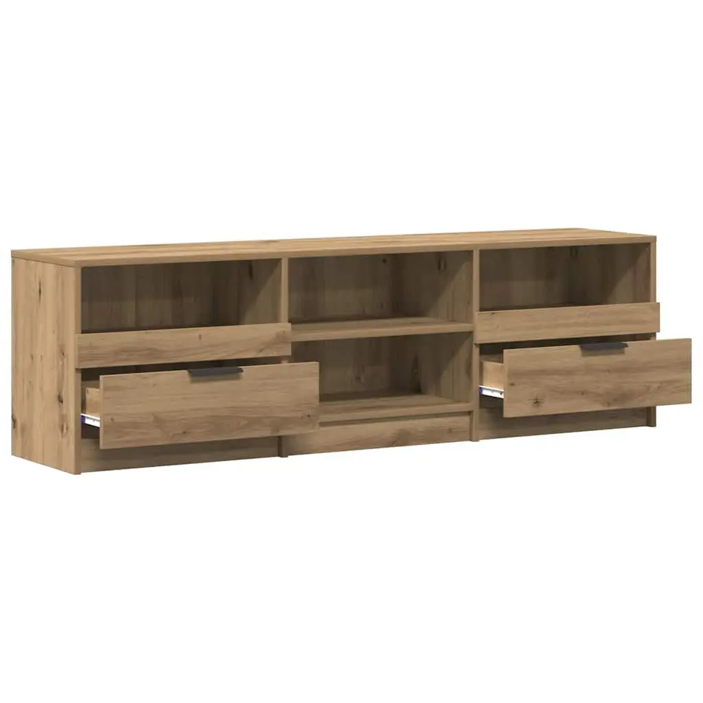 Brown TV Stand Engineered Wood Storage Unit Living Room Bedroom Furniture 150 x 33.5 x 45 cm