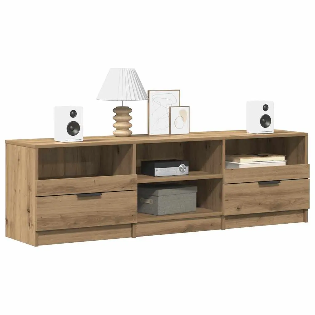 Brown TV Stand Engineered Wood Storage Unit Living Room Bedroom Furniture 150 x 33.5 x 45 cm