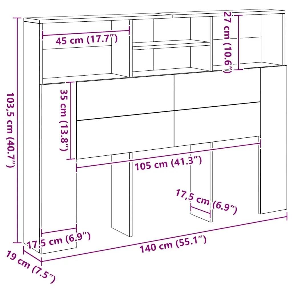 Wall-Mounted Headboard Cabinet for Bedrooms