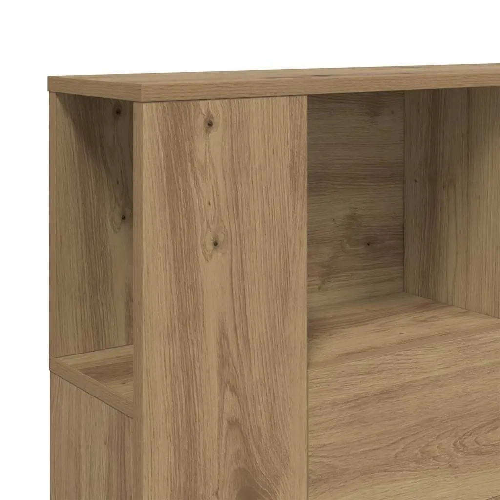Headboard Cabinet with Storage Compartments Brown Engineered Wood