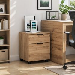 Brown Mobile File Cabinet for Home or Office