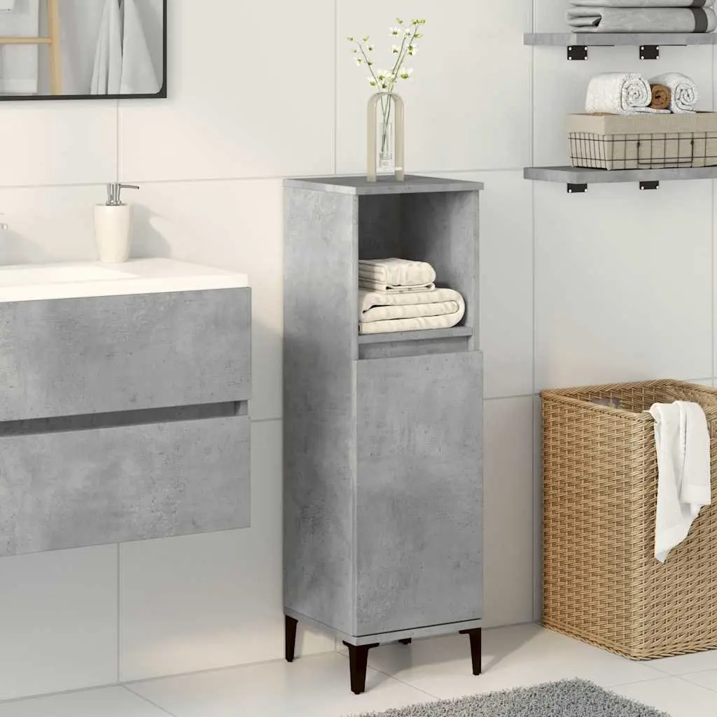 Bathroom Vanity Cabinet Engineered Wood 30x30x100 cm Grey