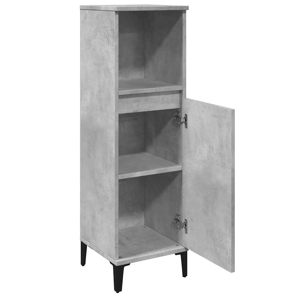 Bathroom Vanity Cabinet Engineered Wood 30x30x100 cm Grey