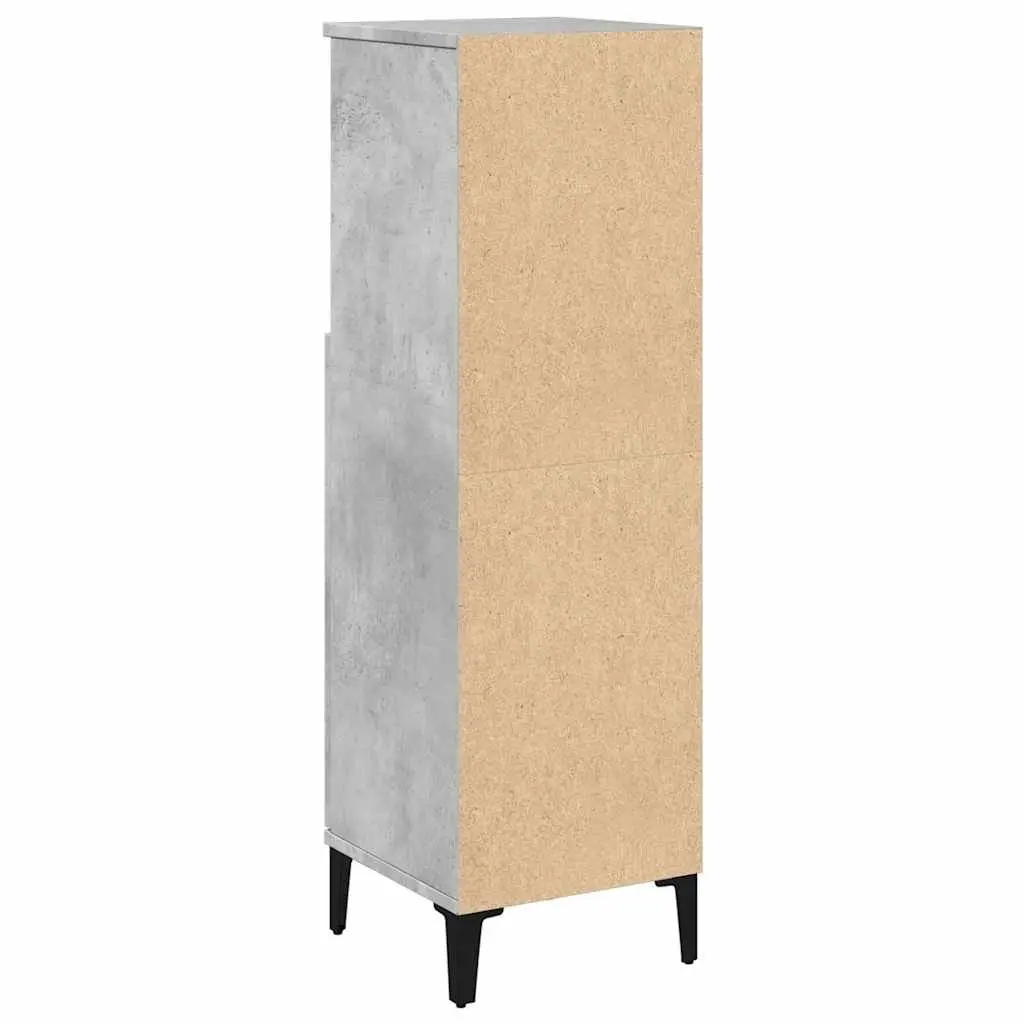Bathroom Vanity Cabinet Engineered Wood 30x30x100 cm Grey