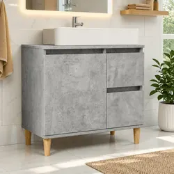Versatile Grey Bathroom Cabinet with Adjustable Storage