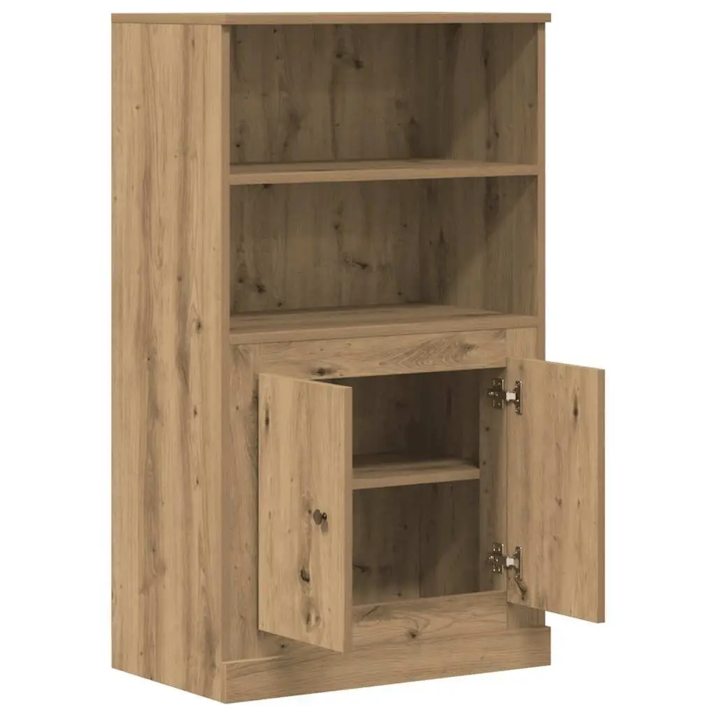 Highboard Storage Cabinet Brown Sideboard Engineered Wood Furniture Buffet