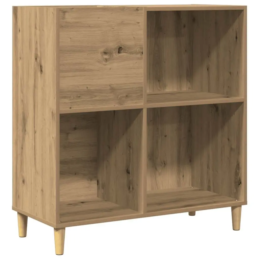 Vinyl LP Storage Organizer Brown Engineered Wood Display Cabinet Sturdy Top for Record Player and Music Collection Management