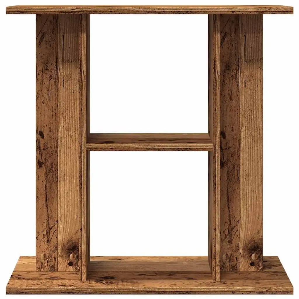 Aquarium Stand Engineered Wood 60x30x60 cm 3 Tier Storage Old Wood Finish