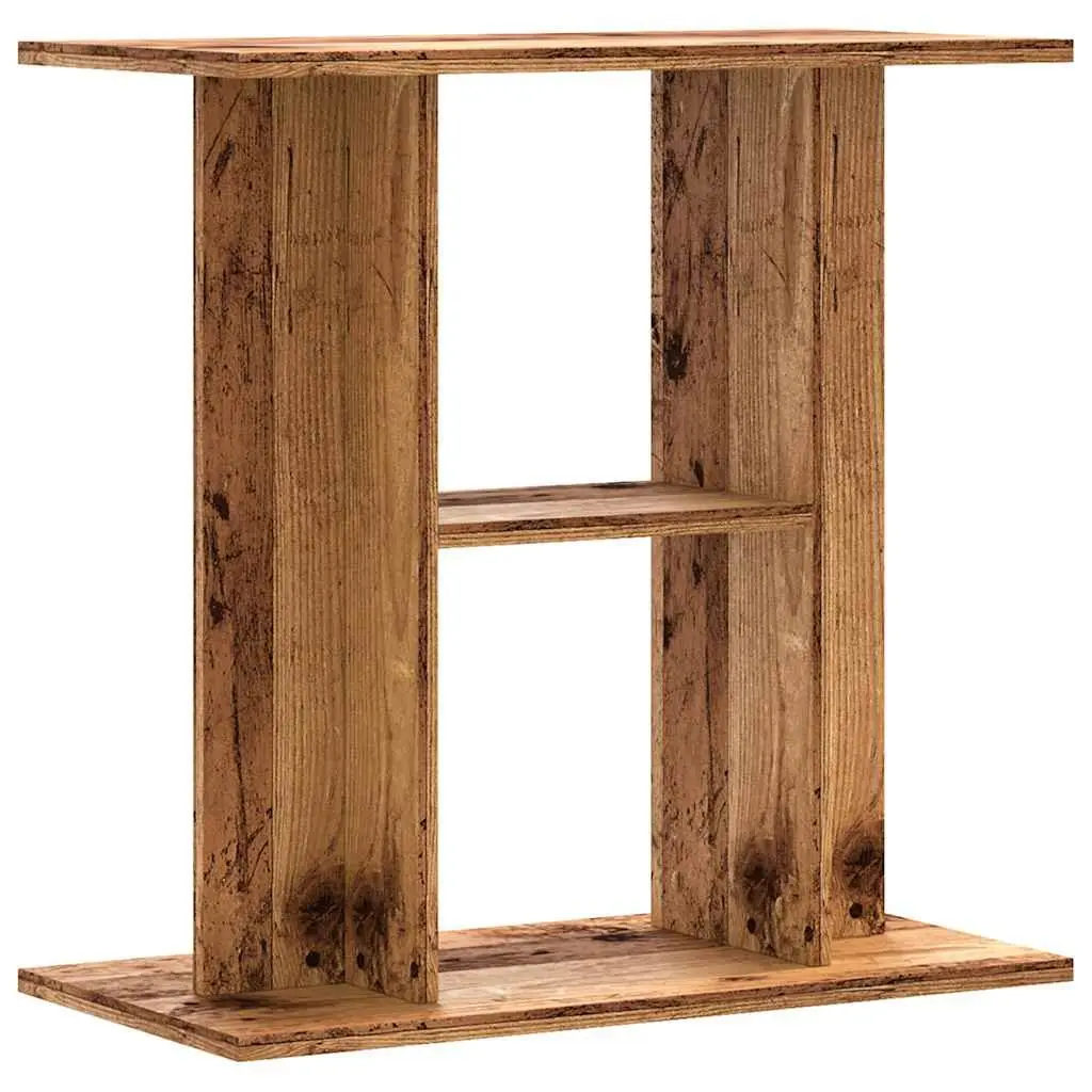 Aquarium Stand Engineered Wood 60x30x60 cm 3 Tier Storage Old Wood Finish