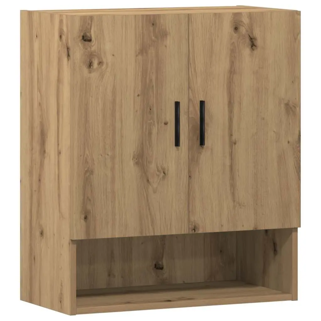 Wall Cabinet Storage Floating Engineered Wood Brown Home Organiser 60x31x70cm