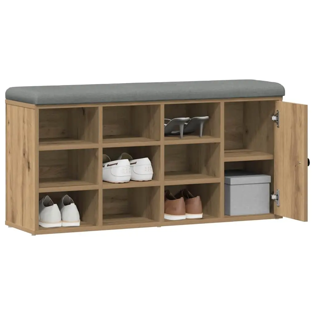 Storage Bench Engineered Wood Brown 102 x 32 x 50 cm