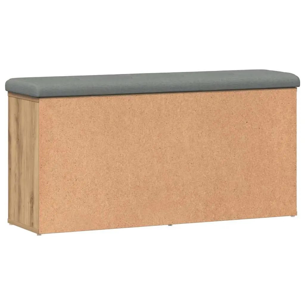 Shoe Bench Engineered Wood Brown Padded Seat Storage Entryway Hallway Furniture