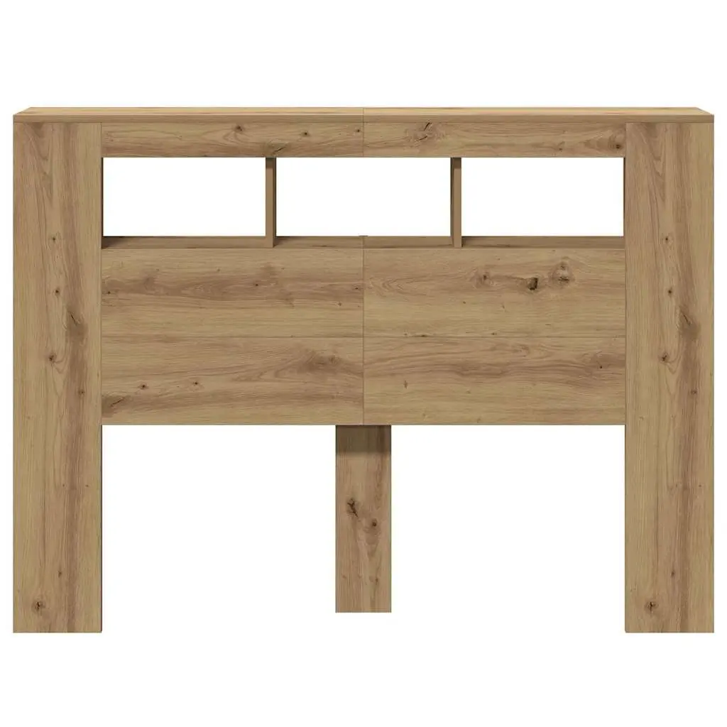 LED Headboard Engineered Wood 140 x 18.5 x 103.5 cm Brown with RGB Lights