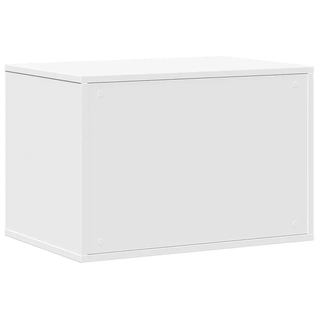 Cat Litter Box Enclosure Cabinet White Engineered Wood Hidden Furniture Storage