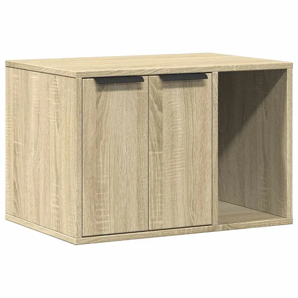 Cat Litter Box Enclosure Furniture Engineered Wood Cabinet Side Table Storage