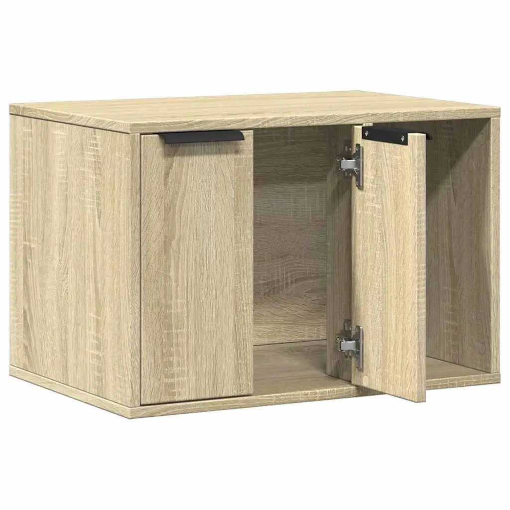 Cat Litter Box Enclosure Furniture Engineered Wood Cabinet Side Table Storage