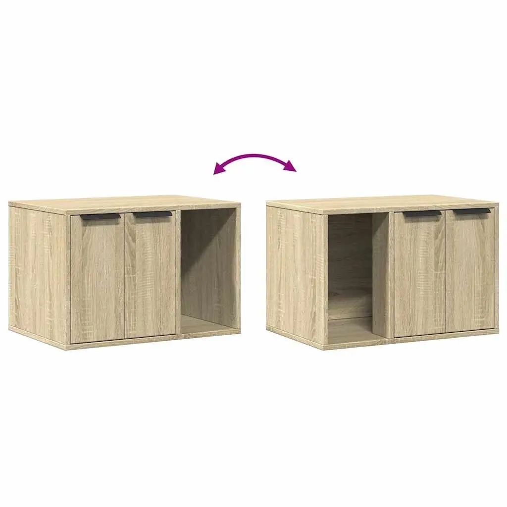 Cat Litter Box Enclosure Furniture Engineered Wood Cabinet Side Table Storage