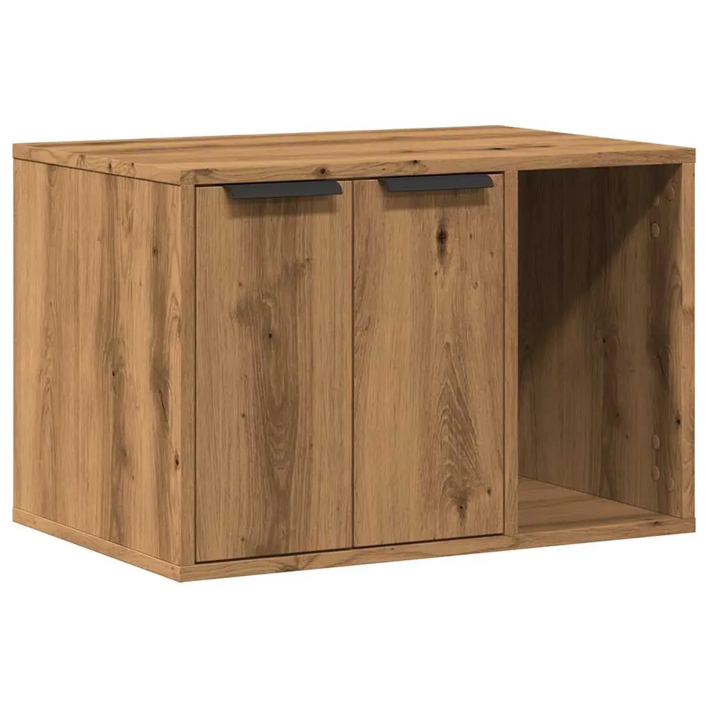 Cat Litter Box Enclosure Furniture Hidden Design Brown Storage Cabinet Side
