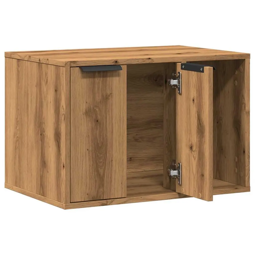 Cat Litter Box Enclosure Furniture Hidden Design Brown Storage Cabinet Side