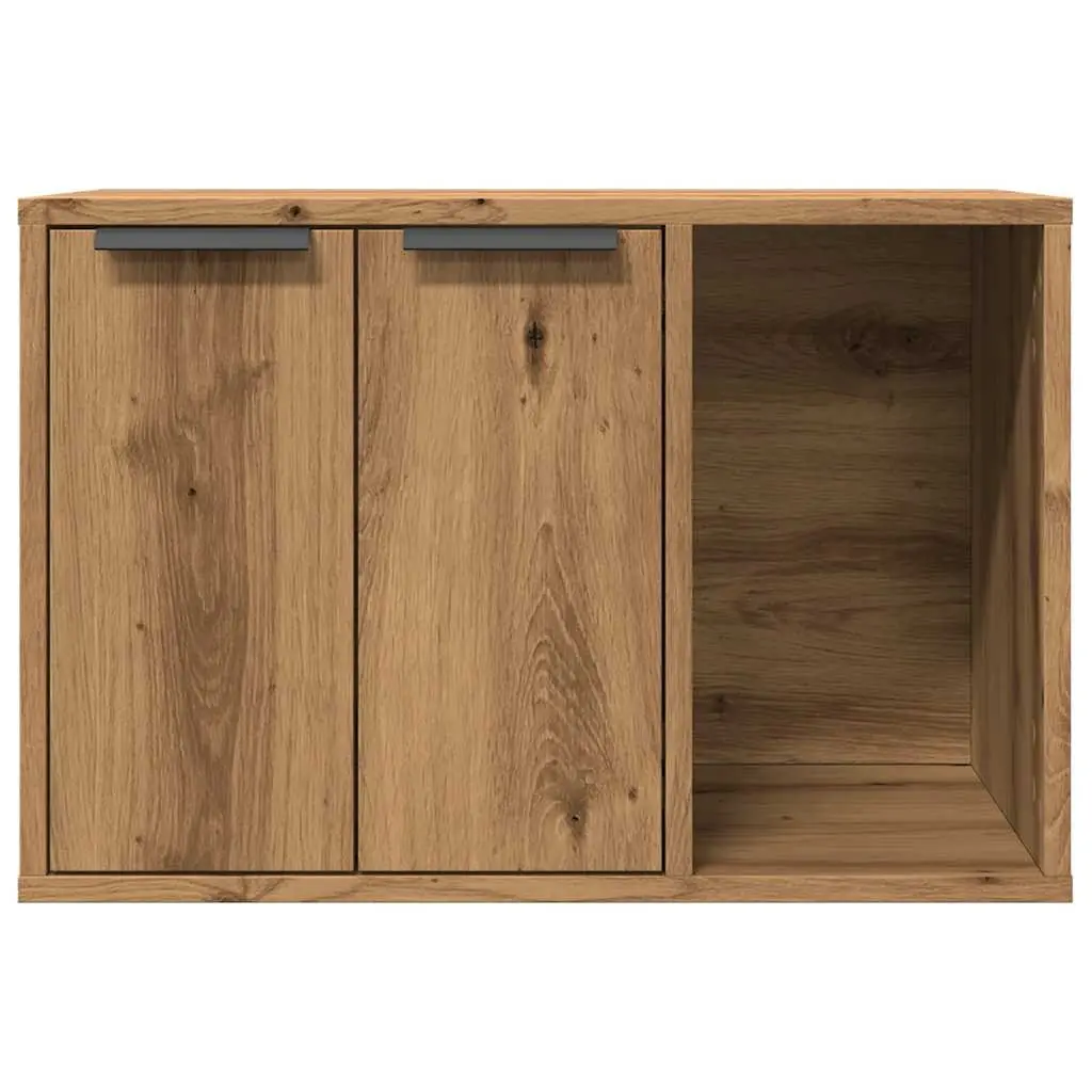Cat Litter Box Enclosure Furniture Hidden Design Brown Storage Cabinet Side
