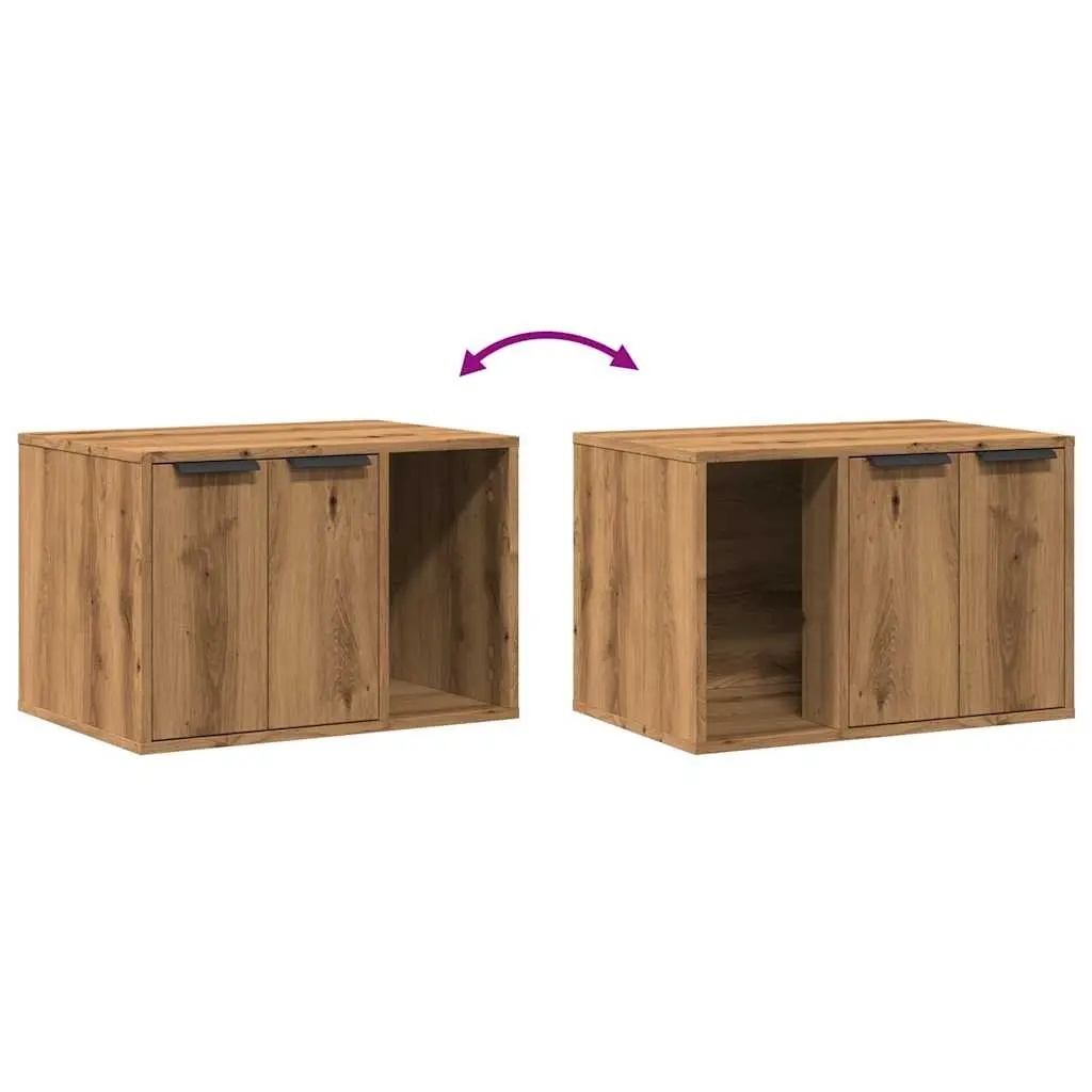 Cat Litter Box Enclosure Furniture Hidden Design Brown Storage Cabinet Side