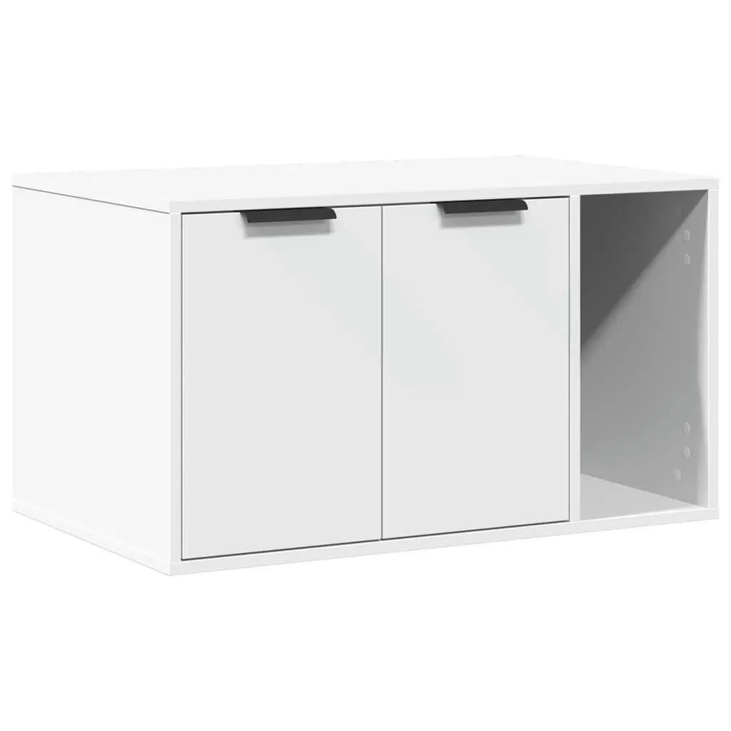 Cat Litter Box Enclosure Furniture Hidden Cabinet White 80x50x45cm Side Table