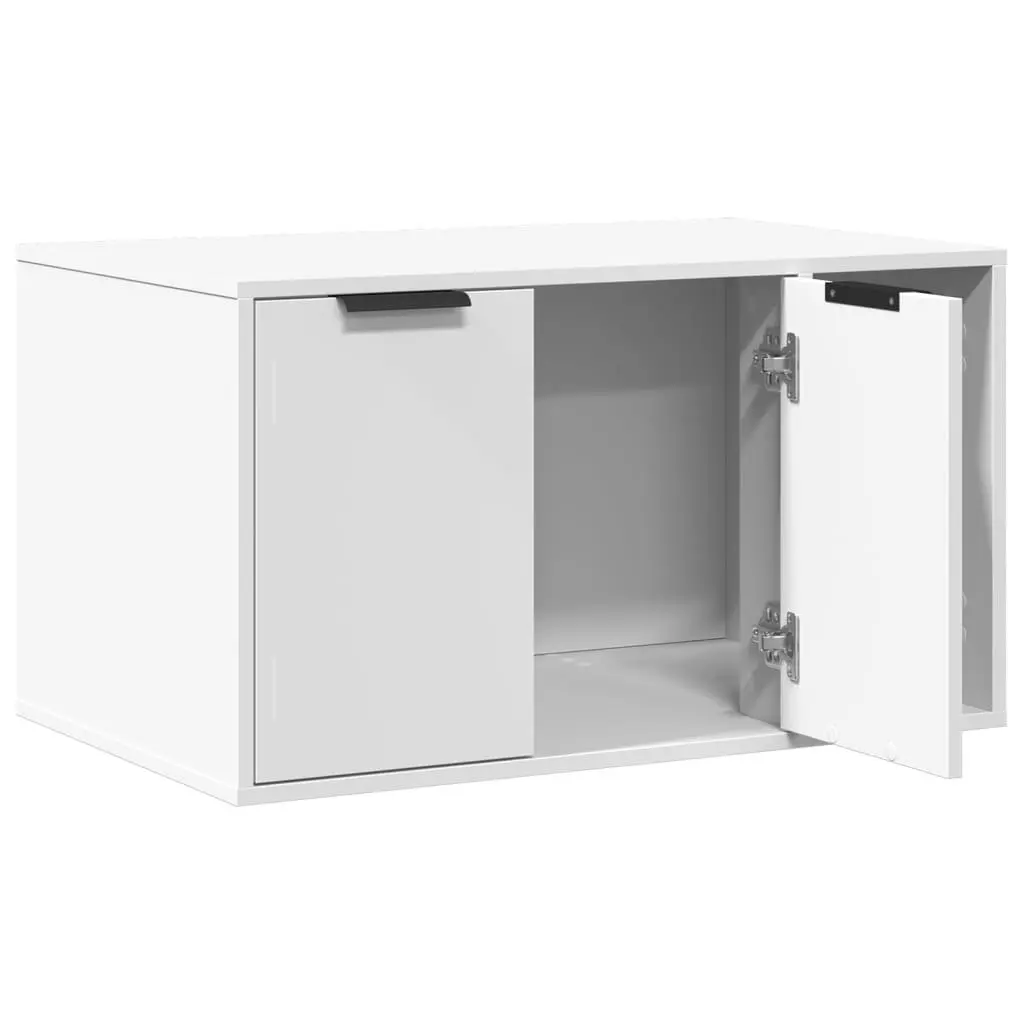 Cat Litter Box Enclosure Furniture Hidden Cabinet White 80x50x45cm Side Table
