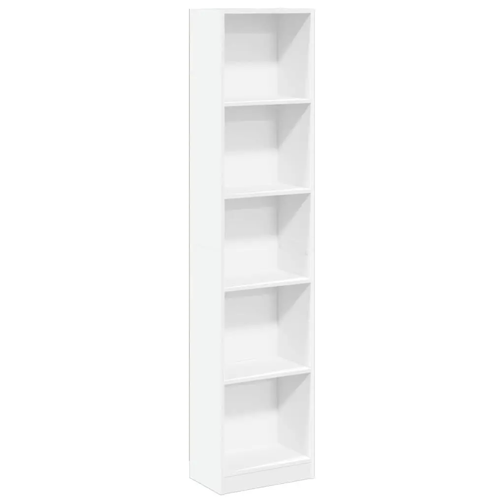 Bookcase Engineered Wood 40x24x176 cm White Storage Shelving Unit Home Office Furniture Display