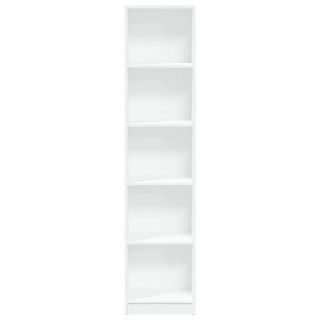 Bookcase Engineered Wood 40x24x176 cm White Storage Shelving Unit Home Office Furniture Display