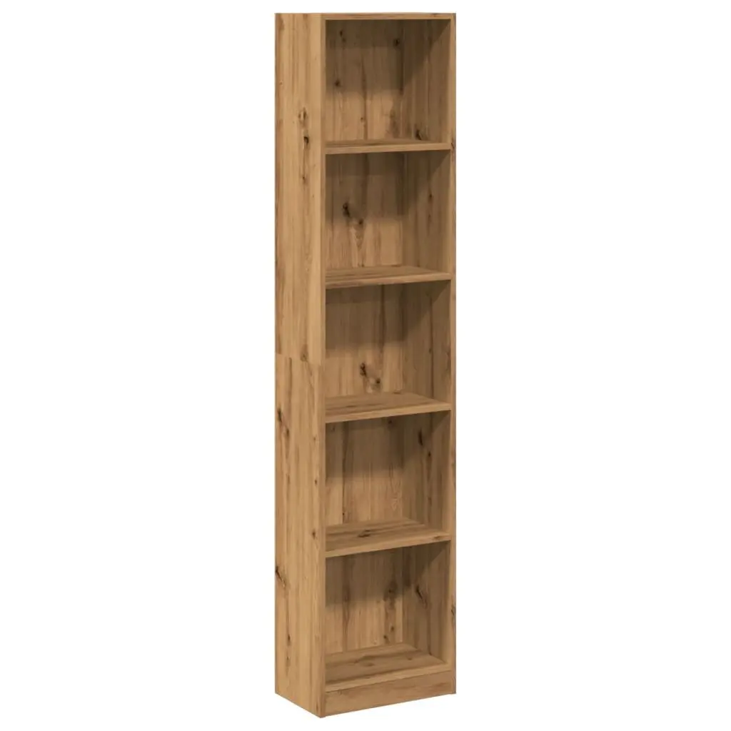 Open Shelving Bookcase Engineered Wood Brown Storage Unit 40W x 24D x 176H cm Suitable for Home Office and Living Spaces