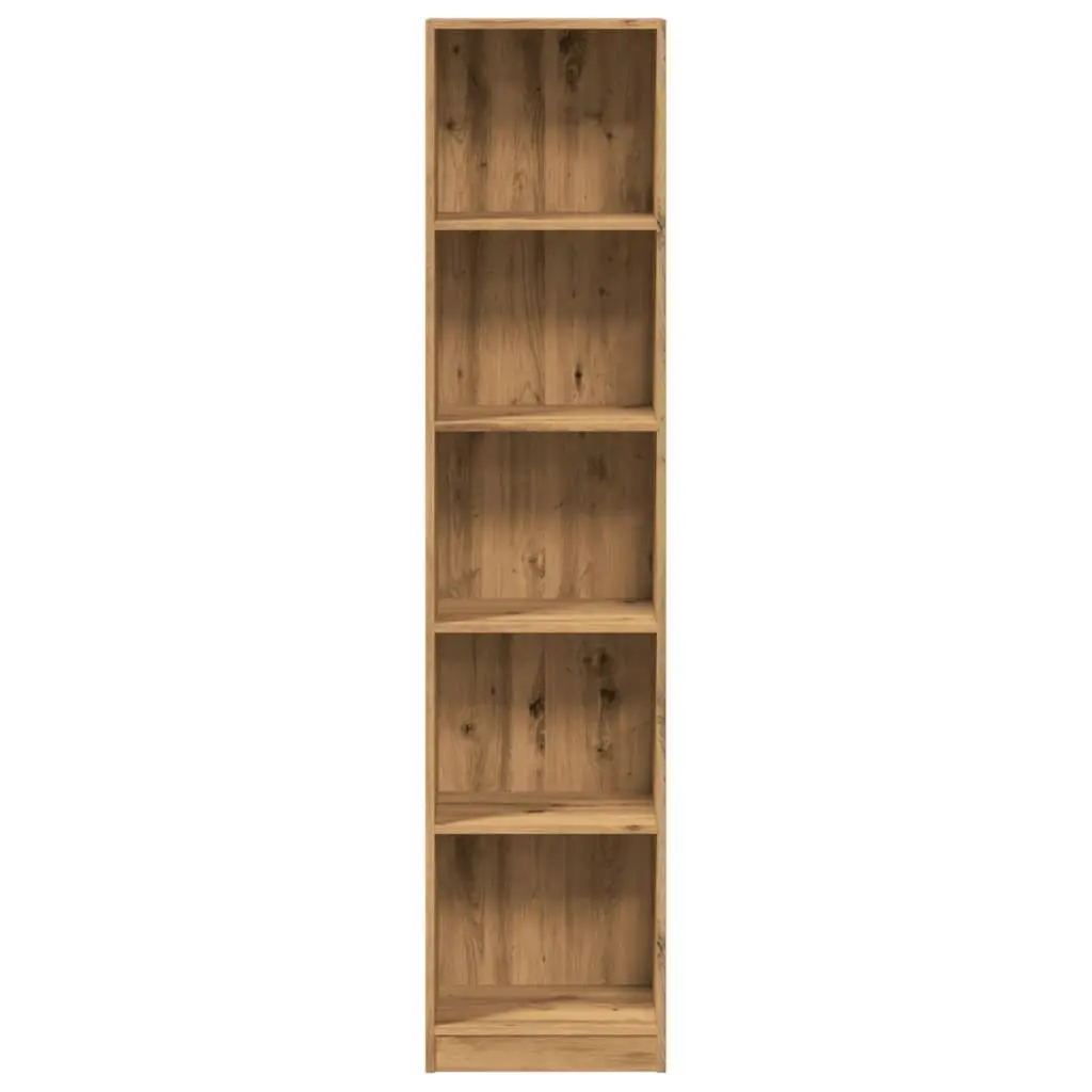 Open Shelving Bookcase Engineered Wood Brown Storage Unit 40W x 24D x 176H cm Suitable for Home Office and Living Spaces