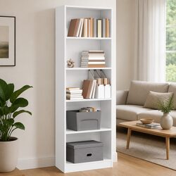 Versatile White Bookcase 60x24x176 cm for Every Home
