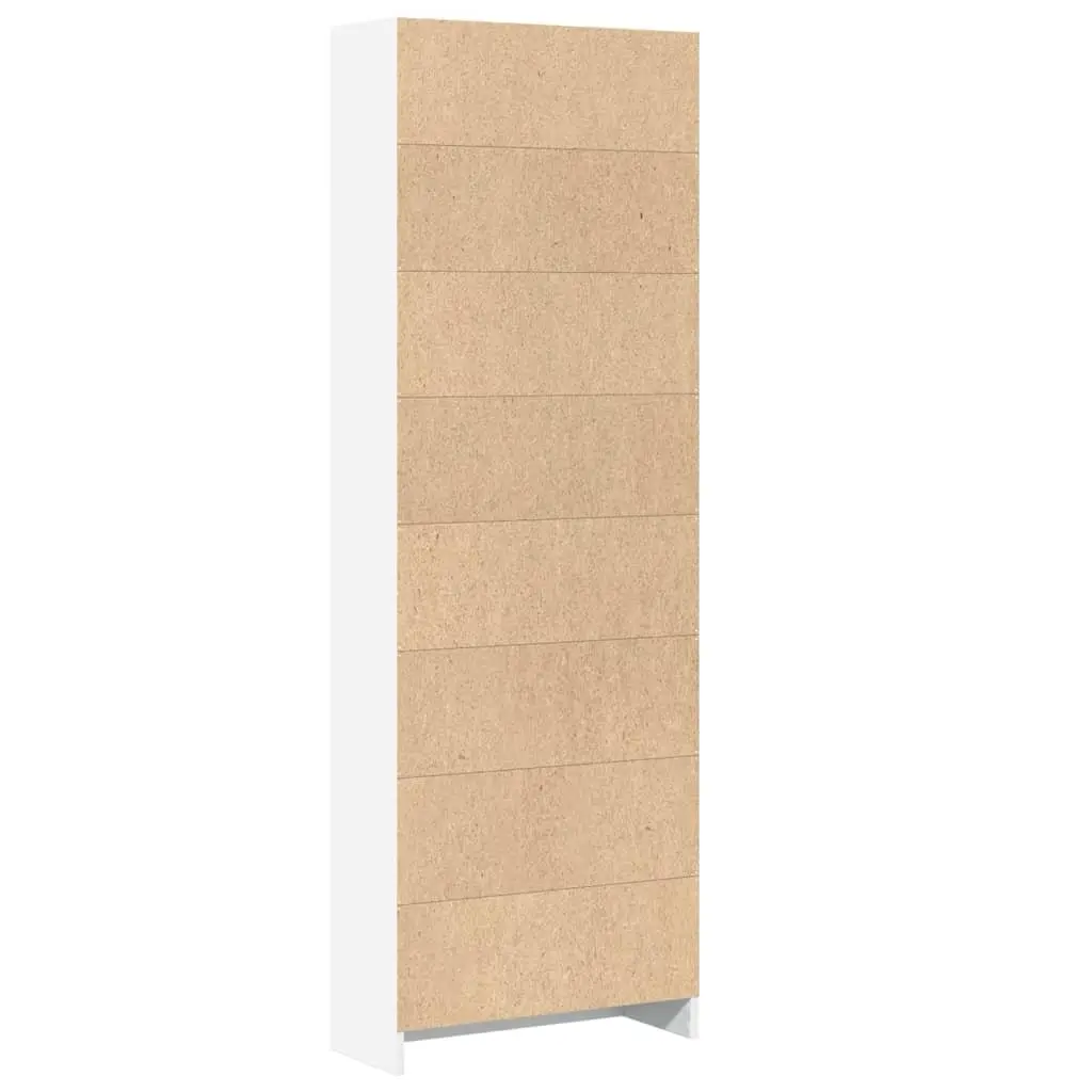 Bookcase White 60x24x176 cm Open Shelving Storage Cabinet Home Office Organiser
