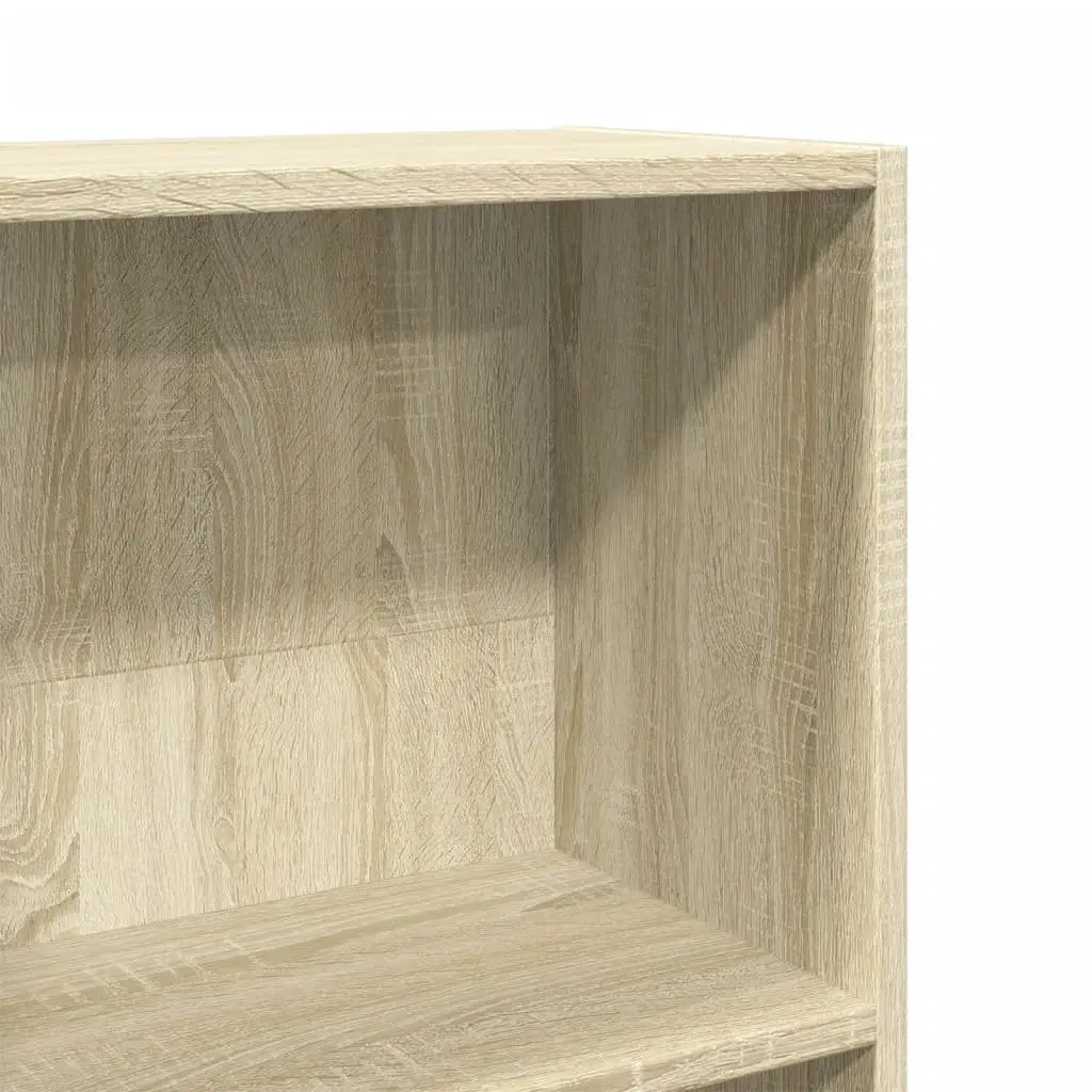 Bookcase Storage Unit Engineered Wood Open Compartments 60x24x176cm Brown