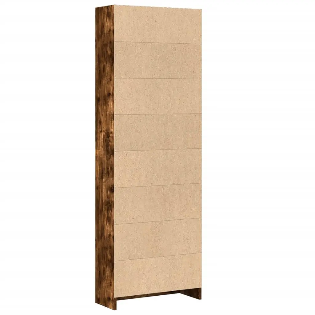 Bookcase Smoked Oak 60x24x176 cm Brown Engineered Wood Standing Shelf Storage