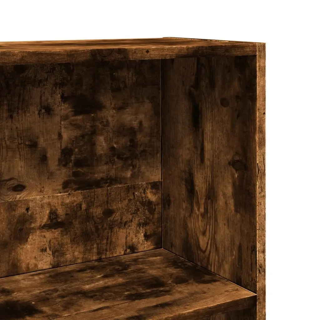 Bookcase Smoked Oak 60x24x176 cm Brown Engineered Wood Standing Shelf Storage
