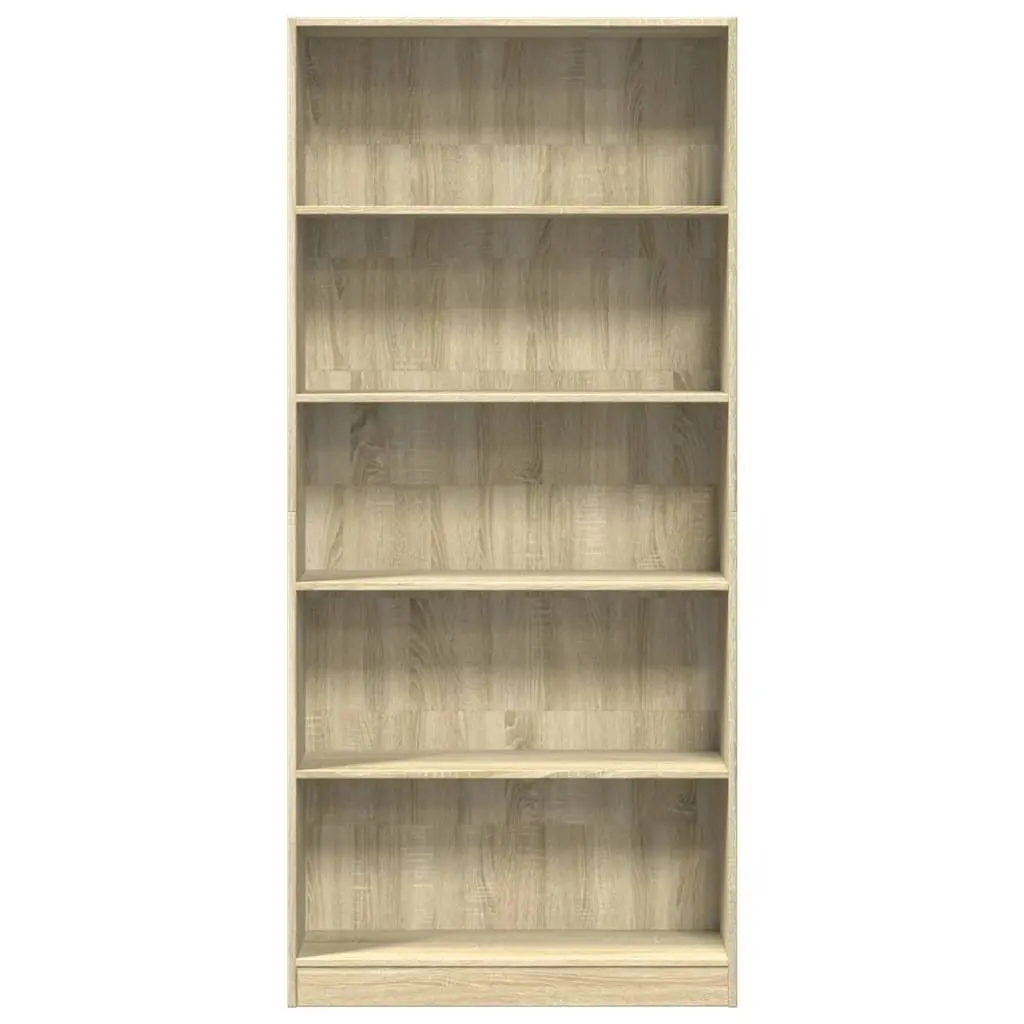 Bookcase Engineered Wood 80x24x176cm Brown Open Shelving Storage Cabinet