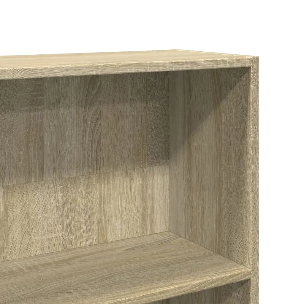 Bookcase Engineered Wood 80x24x176cm Brown Open Shelving Storage Cabinet
