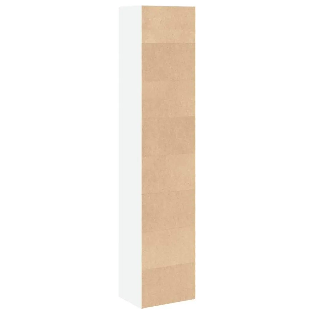 Bookcase Engineered Wood 40x30x189 cm White Open Shelves Storage Cabinet