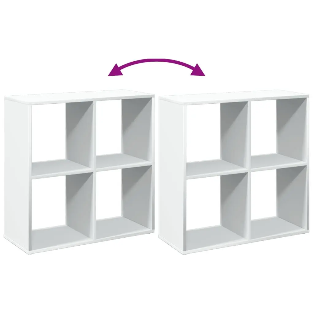 Room Divider Bookcase Engineered Wood 69.5x29x69.5 cm White Cube Storage Shelving Unit