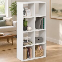 Functional White Bookcase with Versatile Storage