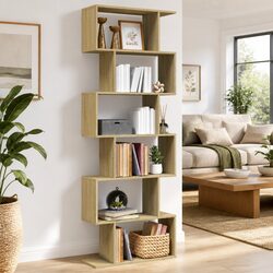 Functional 6-Tier Room Divider Bookcase for Any Room