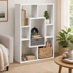 Versatile White Bookcase 63x20x90 cm for Home Use