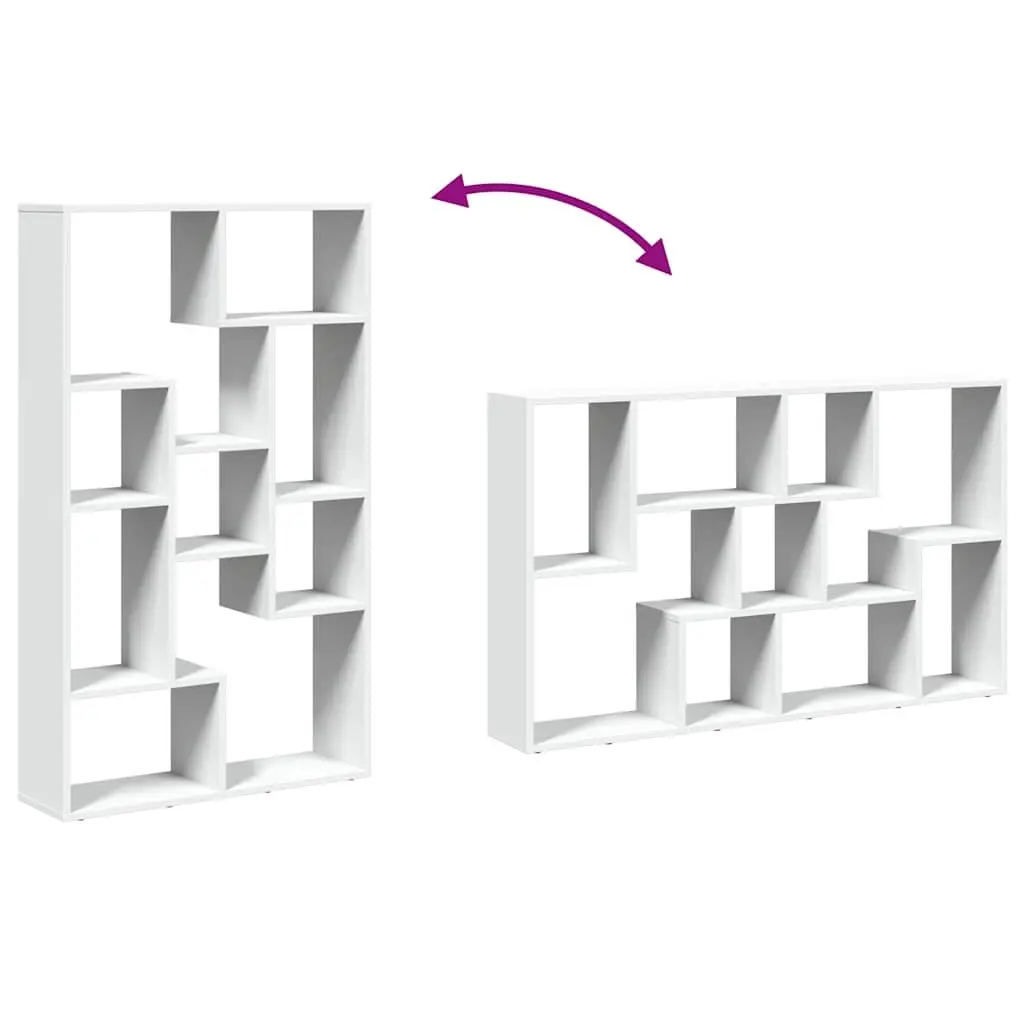 Bookcase Engineered Wood 72x20x120.5 cm White Shelving Unit Storage Display