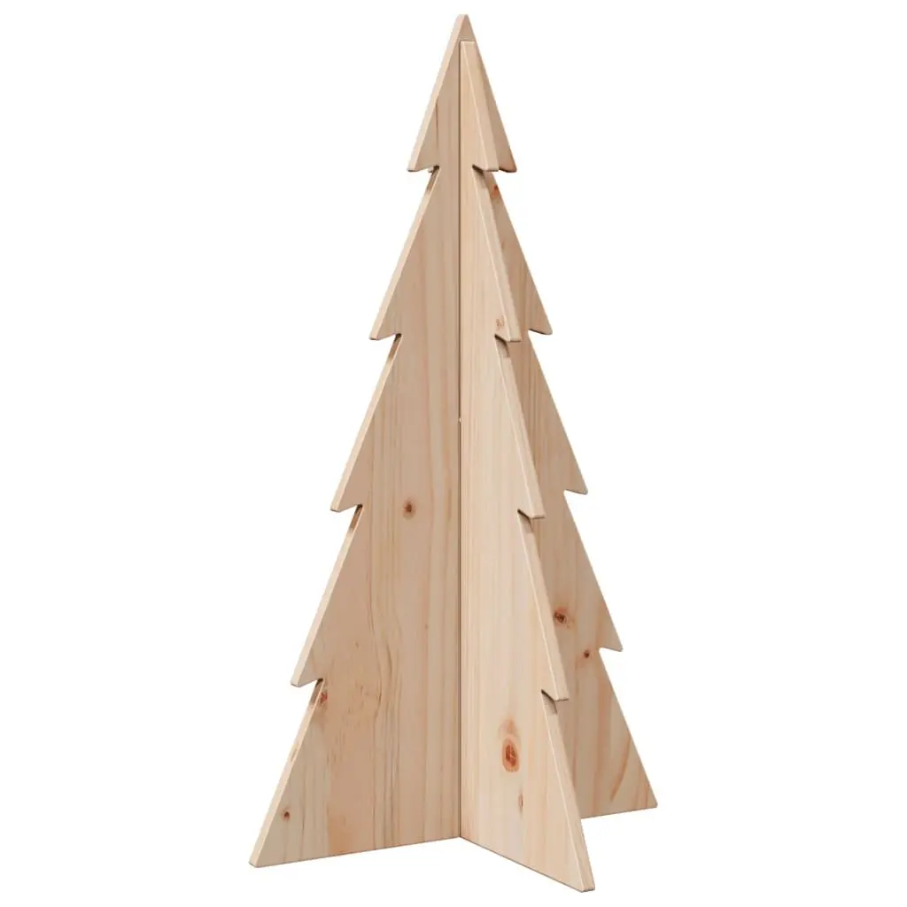 Wooden Pine Tree Decoration 80cm Rustic Natural Brown Holiday Seasonal Decor