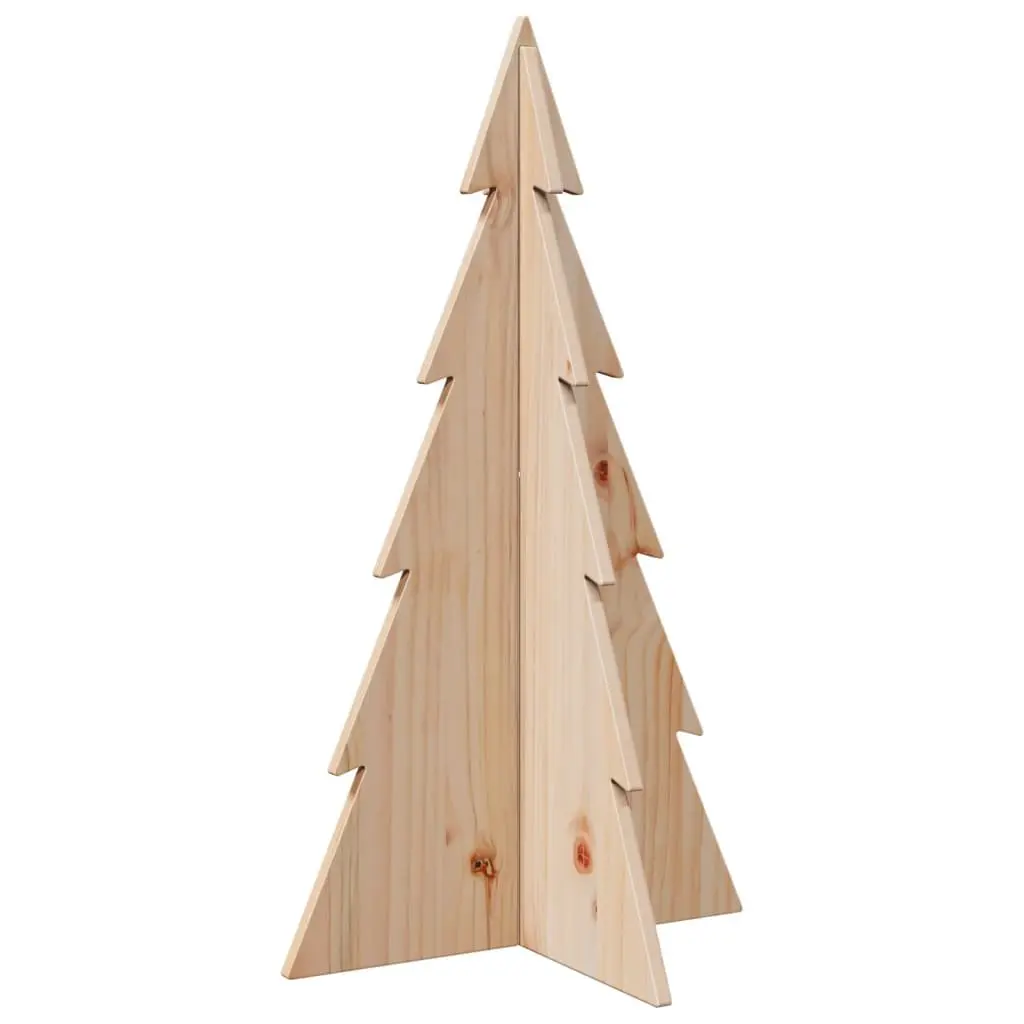 Wooden Pine Tree Decoration 80cm Rustic Natural Brown Holiday Seasonal Decor