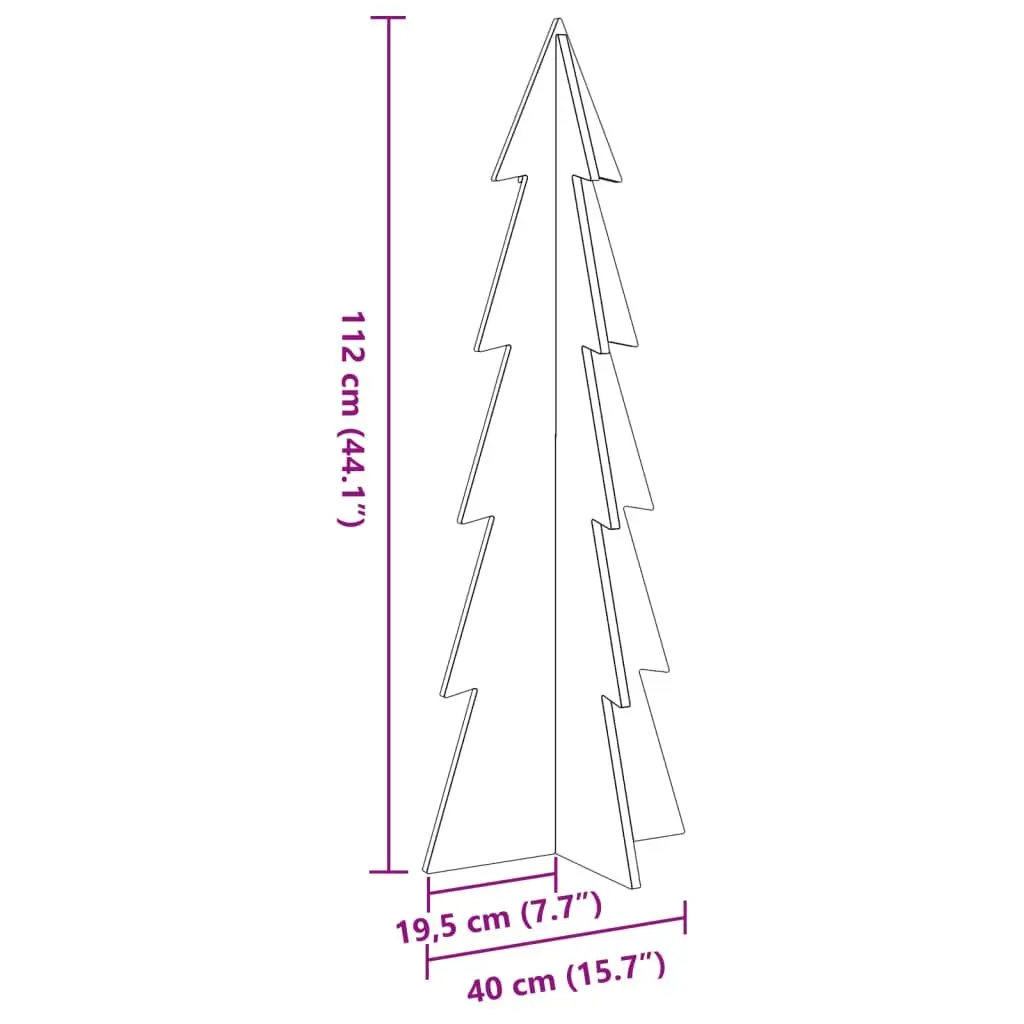 Wooden Christmas Tree 112cm for Holiday Decor