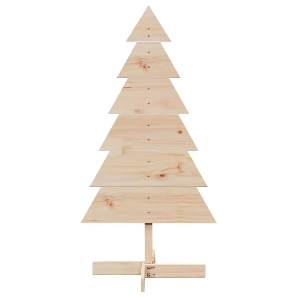 Wooden Christmas Tree Decoration Solid Pine 120cm Natural Brown Holiday Seasonal Decor