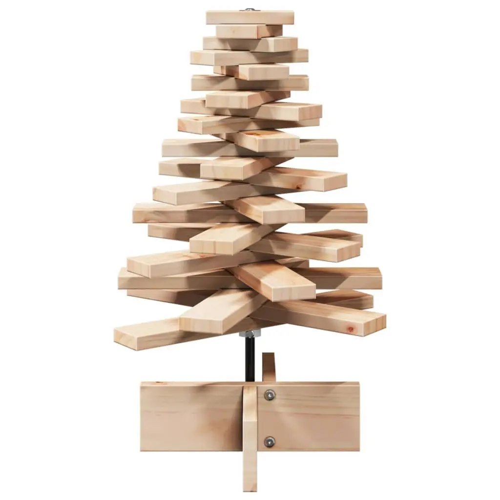 Wooden Christmas Tree Decoration Natural Pine 60cm Brown Rotating Branches